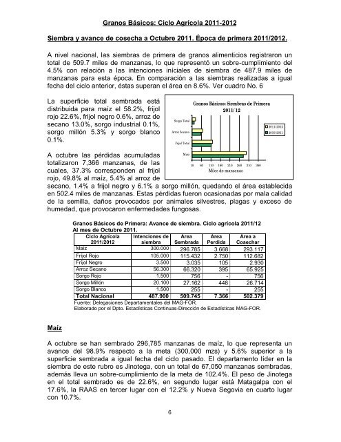 Informe de Producción Agropecuaria Acumulado a Octubre ... - magfor