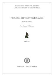 filologia e linguistica romanza - Dipartimento di Filologia Moderna