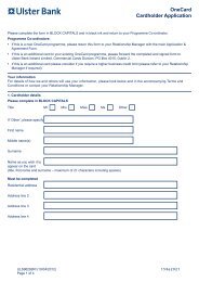 Cardholder application form - Ulster Bank