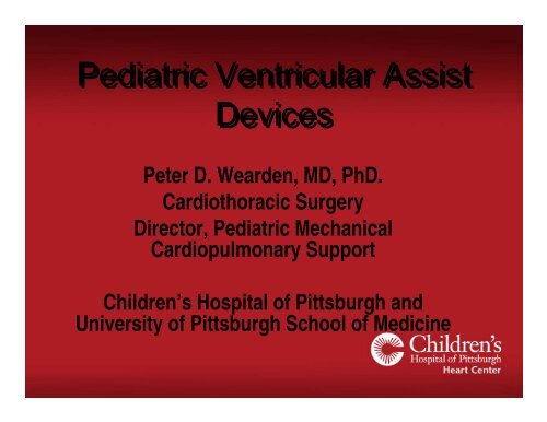 Pediatric Ventricular Assist Devices - University of Minnesota ...