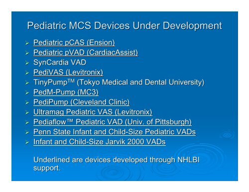 Pediatric Ventricular Assist Devices - University of Minnesota ...