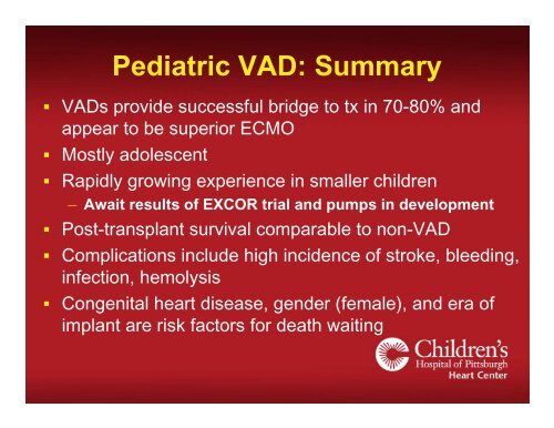 Pediatric Ventricular Assist Devices - University of Minnesota ...