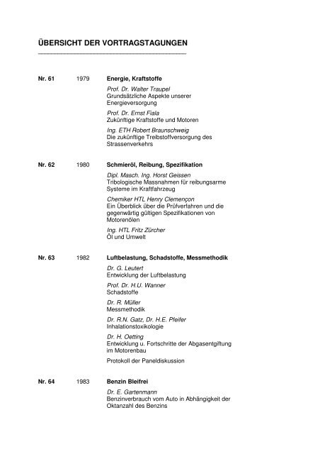 Uebersicht Vortragstagungen.pdf - Strasseschweiz