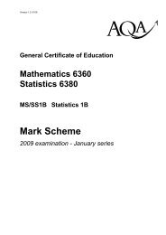 GCE Mathematics MS/SS1B - Statistics 1B Mark Scheme January ...
