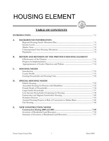 HOUSING ELEMENT - Fresno County