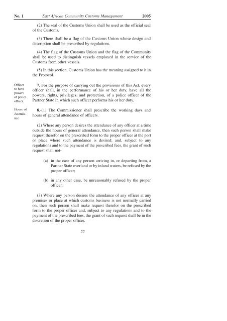 East African Community Customs Management Act, 2004 - VERTIC