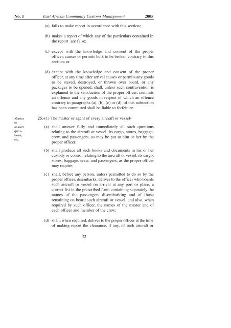 East African Community Customs Management Act, 2004 - VERTIC