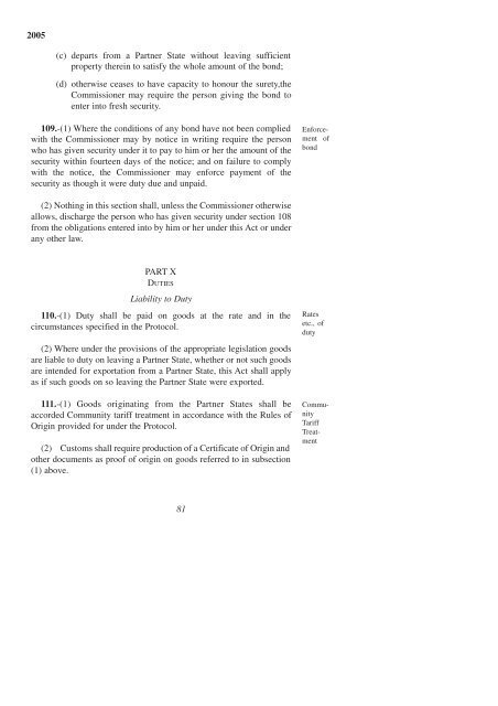 East African Community Customs Management Act, 2004 - VERTIC