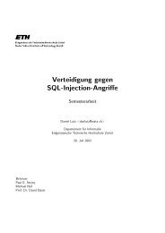 Verteidigung gegen SQL-Injection-Angriffe - ETH ZÃ¼rich