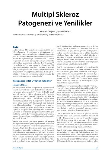 Multipl Skleroz Patogenezi ve Yenilikler - Klinik GeliÅim