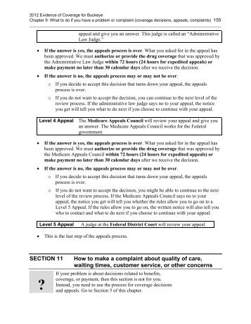 SECTION 11 How to make a complaint about quality of care, waiting ...