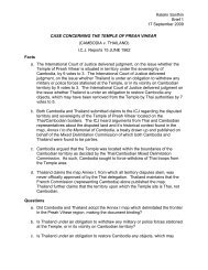 CASE CONCERNING THE TEMPLE OF PREAH VIHEAR - Courses