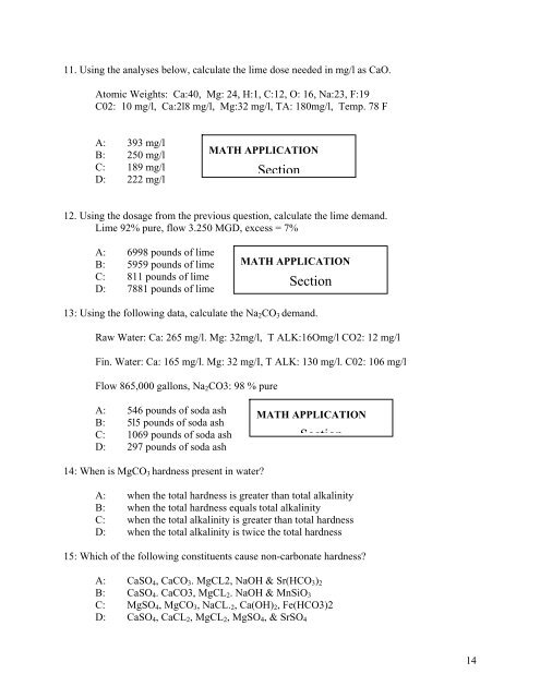 A&B Test Questions - Florida Rural Water Association