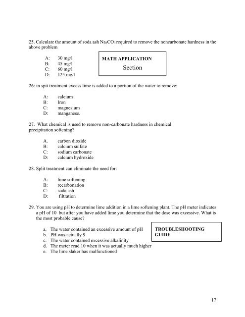 A&B Test Questions - Florida Rural Water Association