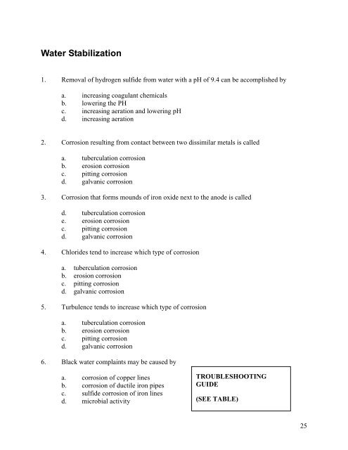 A&B Test Questions - Florida Rural Water Association