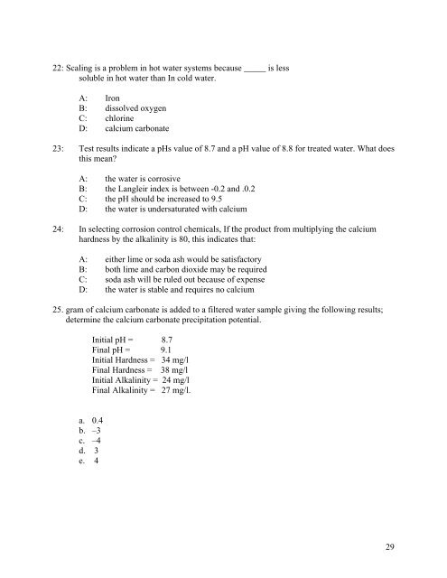 A&B Test Questions - Florida Rural Water Association