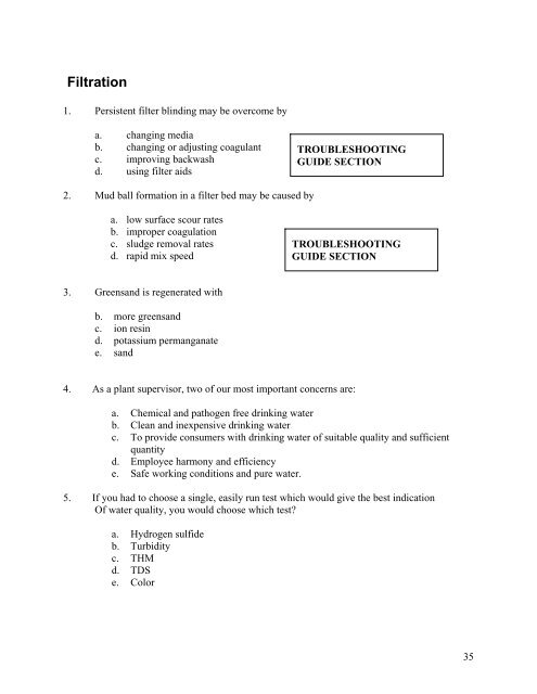 A&B Test Questions - Florida Rural Water Association