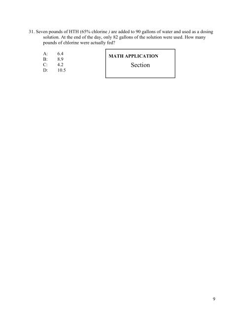 A&B Test Questions - Florida Rural Water Association