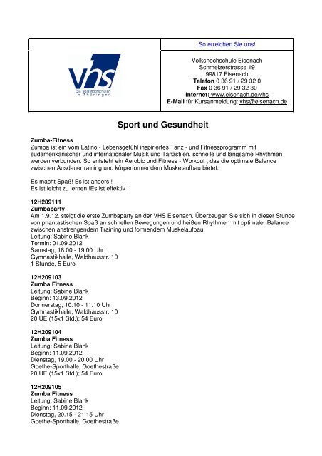 Sport und Gesundheit - Eisenach