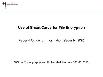 Use of Smartcards in File Encryption - ESCRYPT