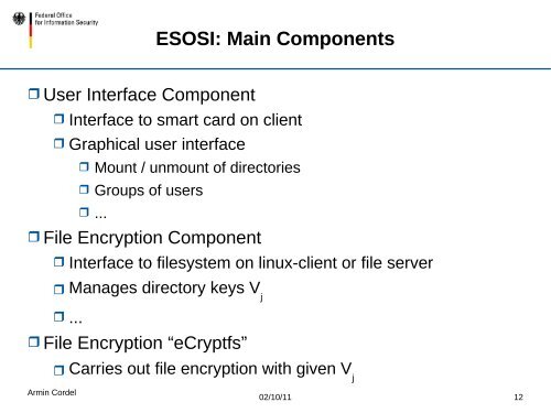 Use of Smartcards in File Encryption - ESCRYPT