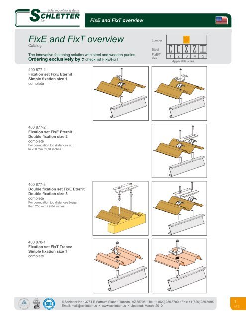 FixE and FixT overview - Schletter Inc.