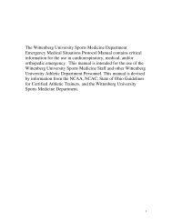 Sports Medicine Manual for the Athletic Department - Wittenberg ...