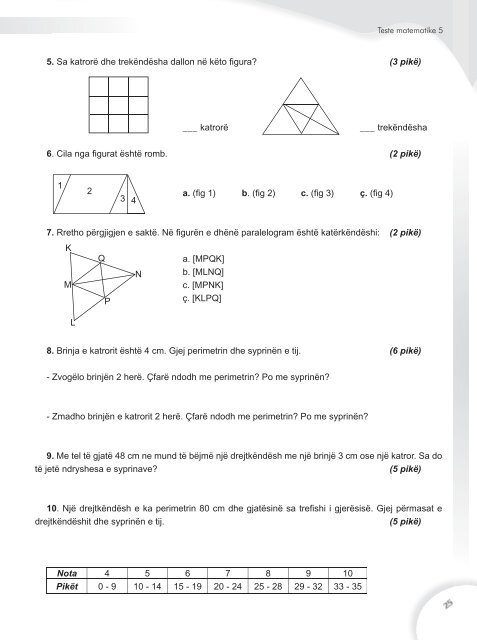 Testet Matematika 5 - Albas