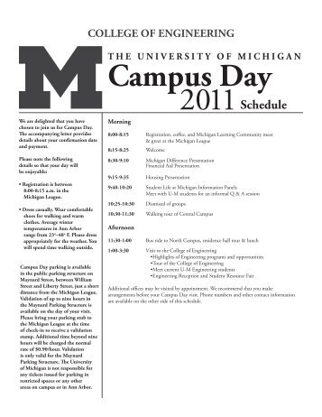 Campus Day - University Housing - University of Michigan