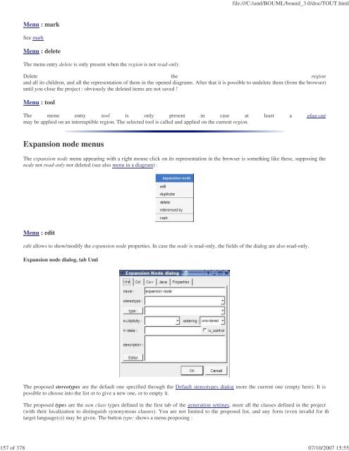 Bouml reference manual - Fedora Project Packages GIT repositories