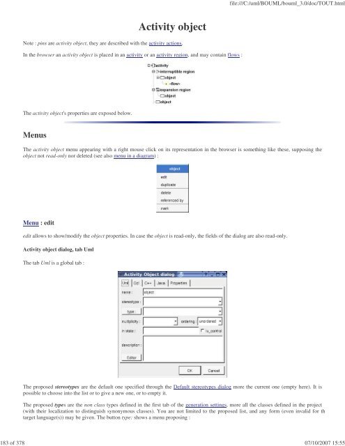 Bouml reference manual - Fedora Project Packages GIT repositories