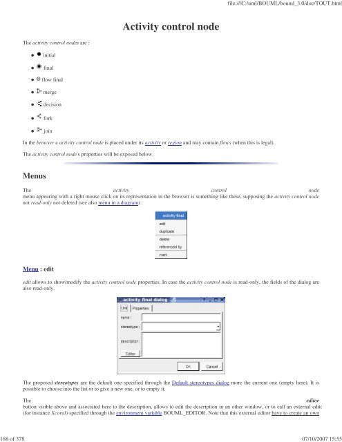 Bouml reference manual - Fedora Project Packages GIT repositories