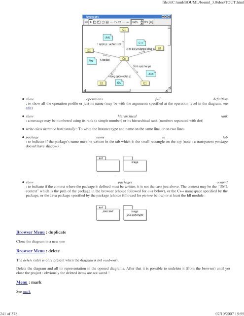 Bouml reference manual - Fedora Project Packages GIT repositories