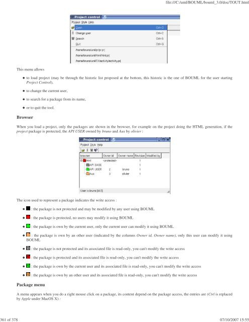 Bouml reference manual - Fedora Project Packages GIT repositories