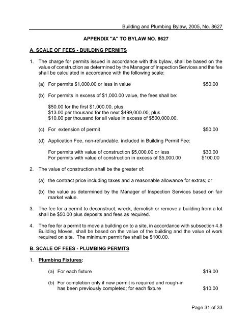 District of Saanich, Building and Plumbing Bylaw 8627