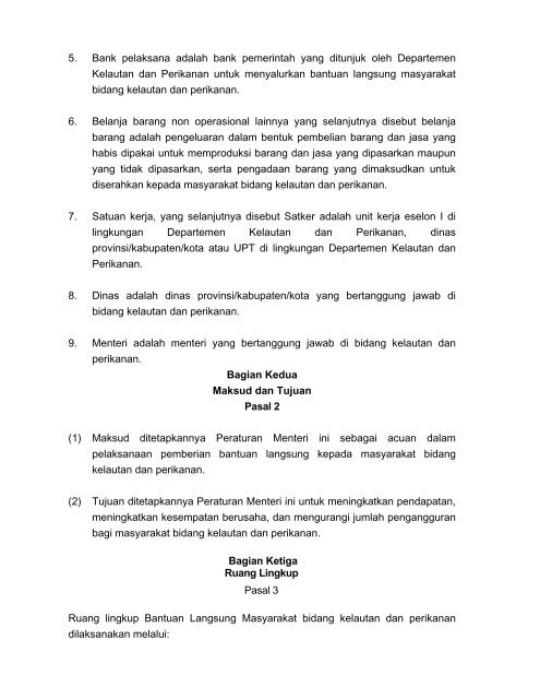 Bantuan Langsung Masyarakat Bidang Kelautan dan Perikanan