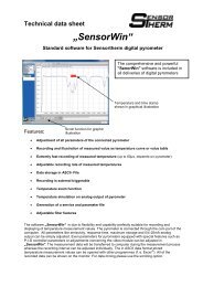 SensorWin Standard software for all pyrometers - Sensortherm GmbH