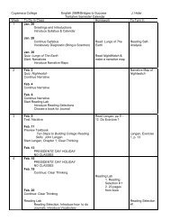 Tentative Class Schedule - Cuyamaca College