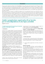 Analisi e progettazione organizzativa di un Servizio per le ...