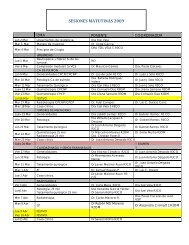 SESIONES MATUTINAS 2009