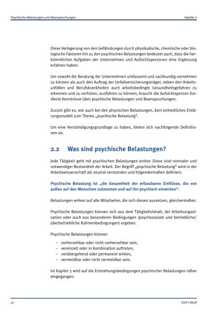 GUV-I 8628 - Psychische Belastungen am Arbeits- und - ErgonAssist