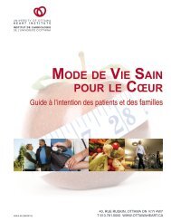 Guide pour un mode de vie sain - University of Ottawa Heart Institute