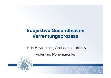 Subjektive Gesundheit im Subjektive Gesundheit im - SHARE Austria