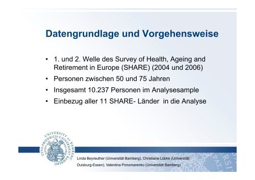 Subjektive Gesundheit im Subjektive Gesundheit im - SHARE Austria