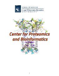 Center for Proteomics and Bioinformatics Information Packet