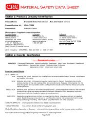 MATERIAL SAFETY DATA SHEET - CRC Industries