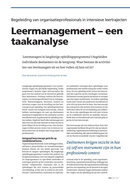 Leermanagement â een taakanalyse - Sioo