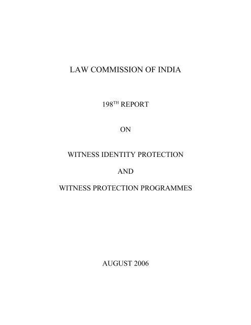 Witness Identity Protection - Law Commission of India