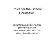 Ethics for the School Counselor - Texas Counseling Association