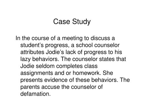 Ethics for the School Counselor - Texas Counseling Association